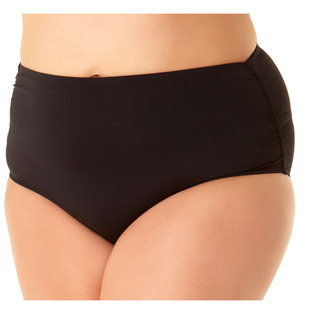 Anne Cole Plus Convertible Shirred Swim Bottom 22W